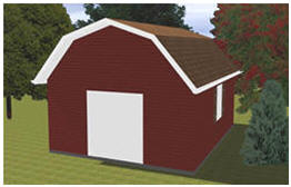 16'x20' Barn Style Shed Plans - Build this all-purpose storage building as your shed, tractor barn, workshop or backyard studio. 
