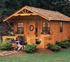 Knotty Pine Cabin Kit with Front Porch