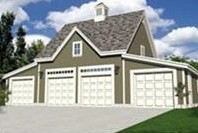 4-Car Carriage House Style Garage with Loft