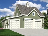 Carriage House Style Three-Car Garage with Storage Loft