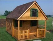 Log Cabin Style Playhouse with Loft