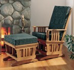 Mission Style Glider Chair and Ottoman