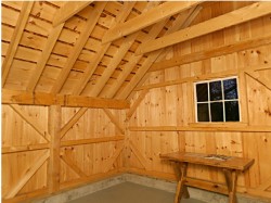 Wooden Post and Beam Barn Interior