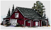 Pole Barn Plan with Attached Caroprts