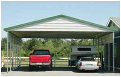 AbsoluteRV.com has do-it-yourself steel carport building kits in a variety of styles and sizes.