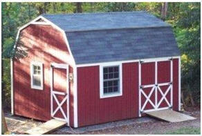 Barn-Style Shed Plans in thirteen sizes, from 8'x8' to 16'x24', from StorageShed-Plans.com