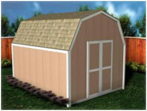 Gambrel Roof Shed Plans in thirteen sizes, from 8'x8' to 16'x24', from StorageShed-Plans.com